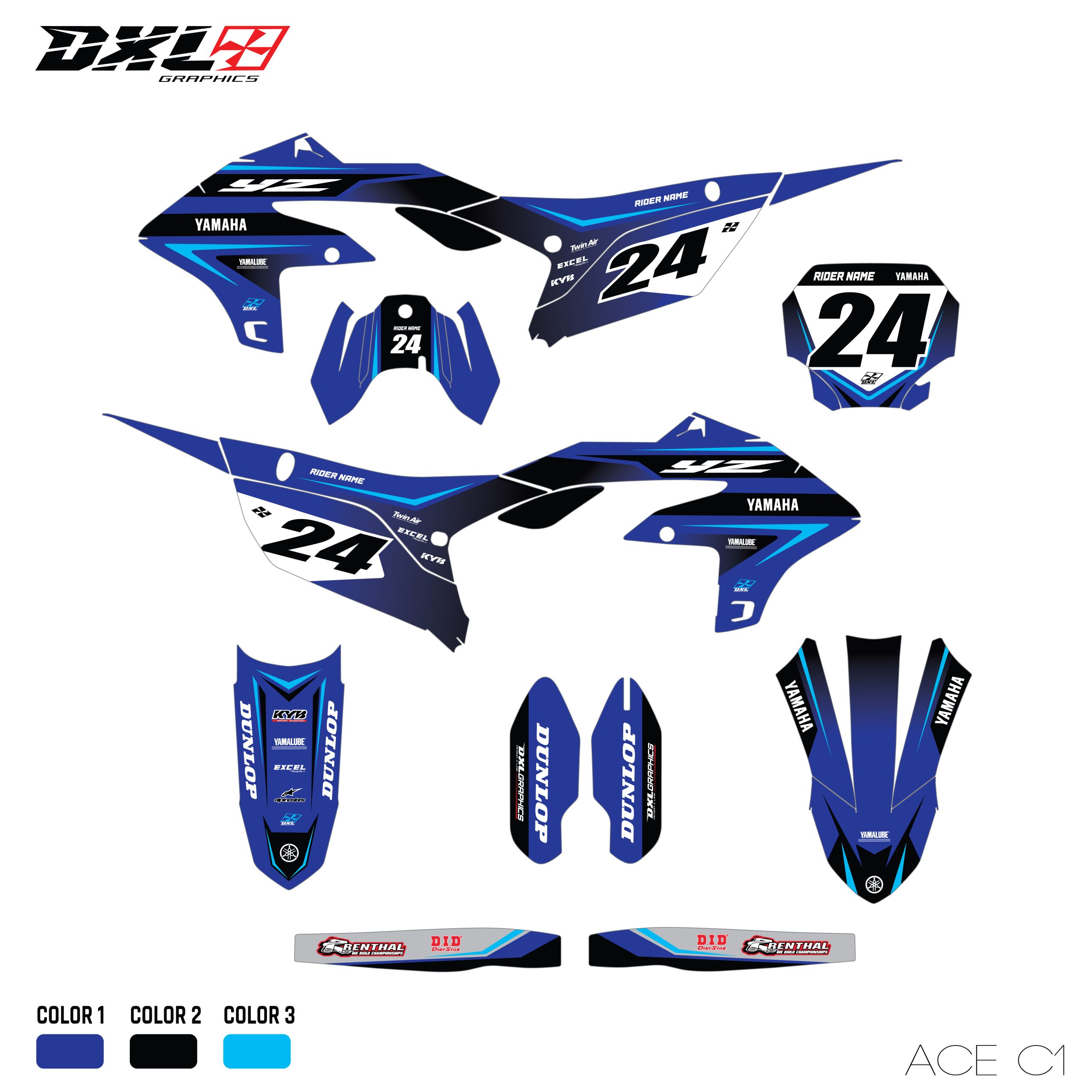 YAMAHA YZF 250 450 FULL GRAPHICS KIT