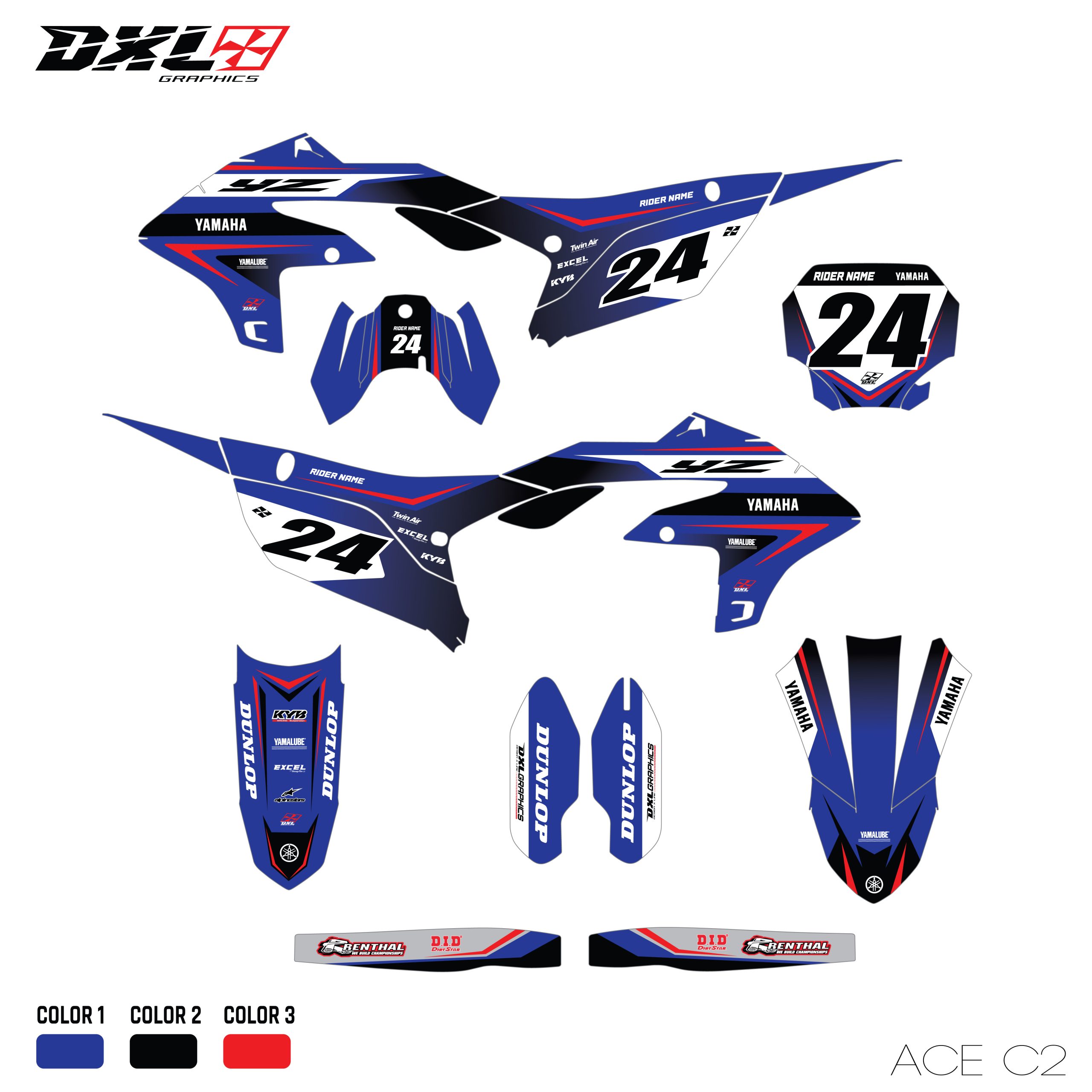 YAMAHA YZF 250 450 FULL GRAPHICS KIT