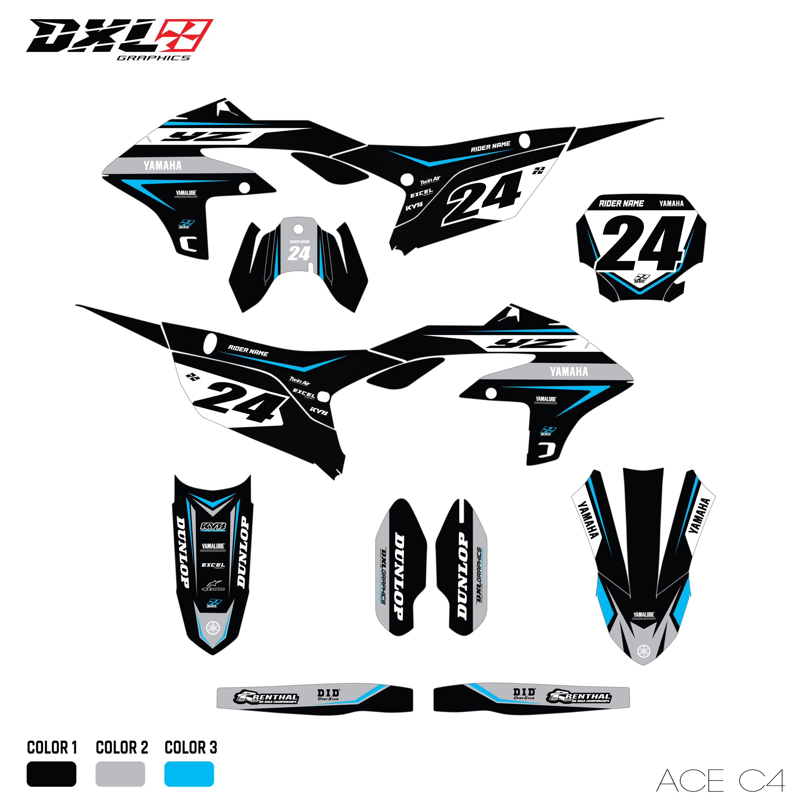 YAMAHA YZF 250 450 FULL GRAPHICS KIT