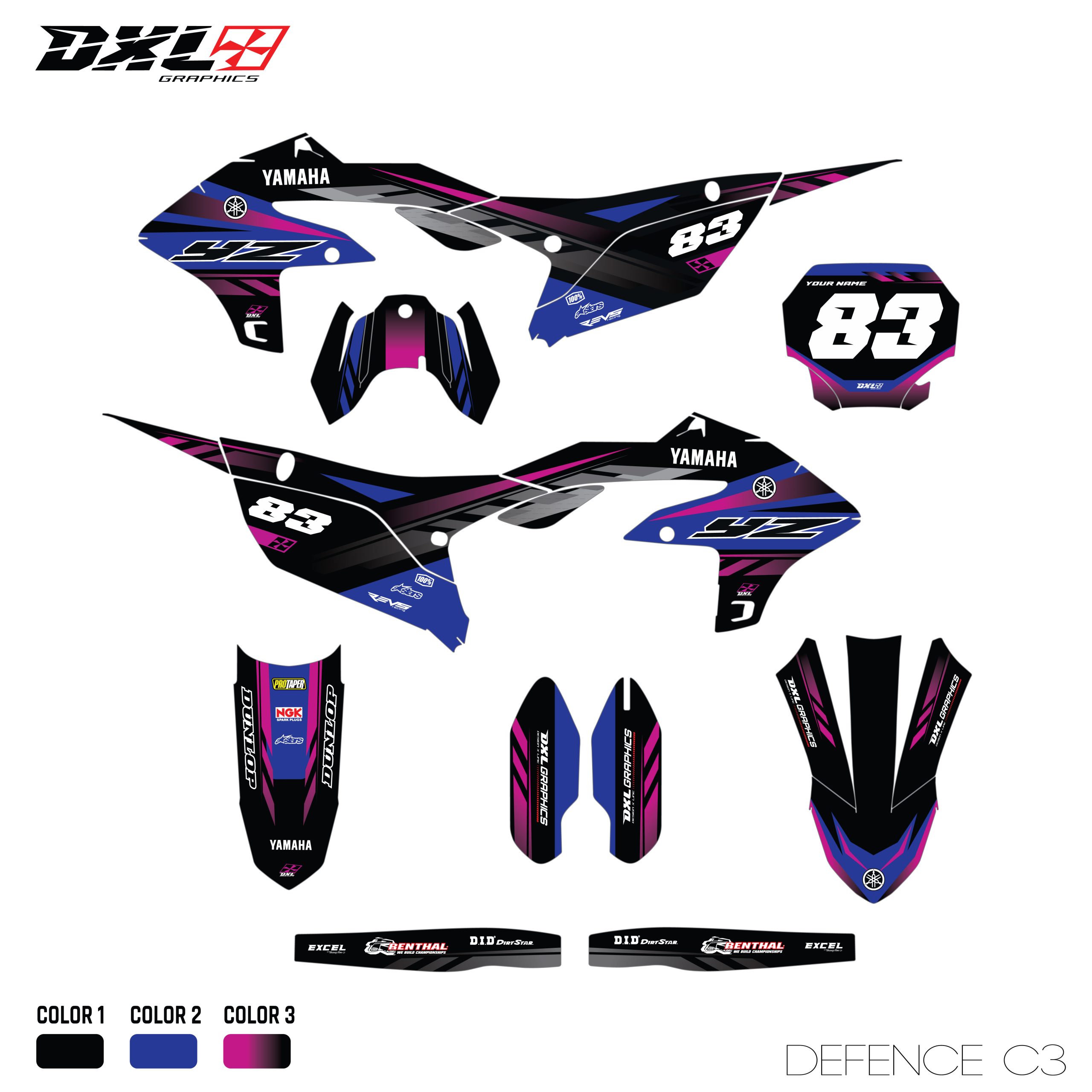 YAMAHA YZF 250 450 FULL GRAPHICS KIT
