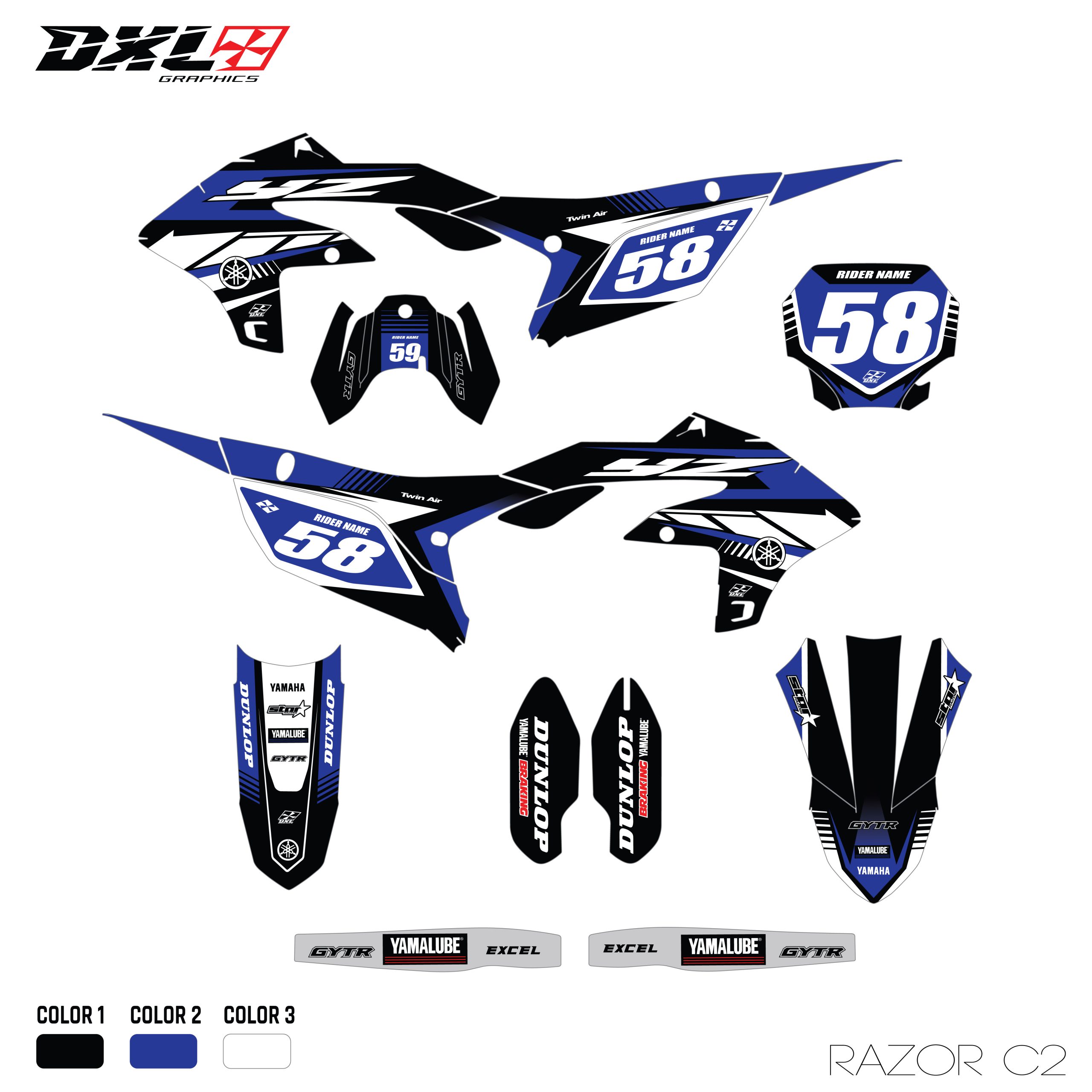 YAMAHA YZF 250 450 FULL GRAPHICS KIT