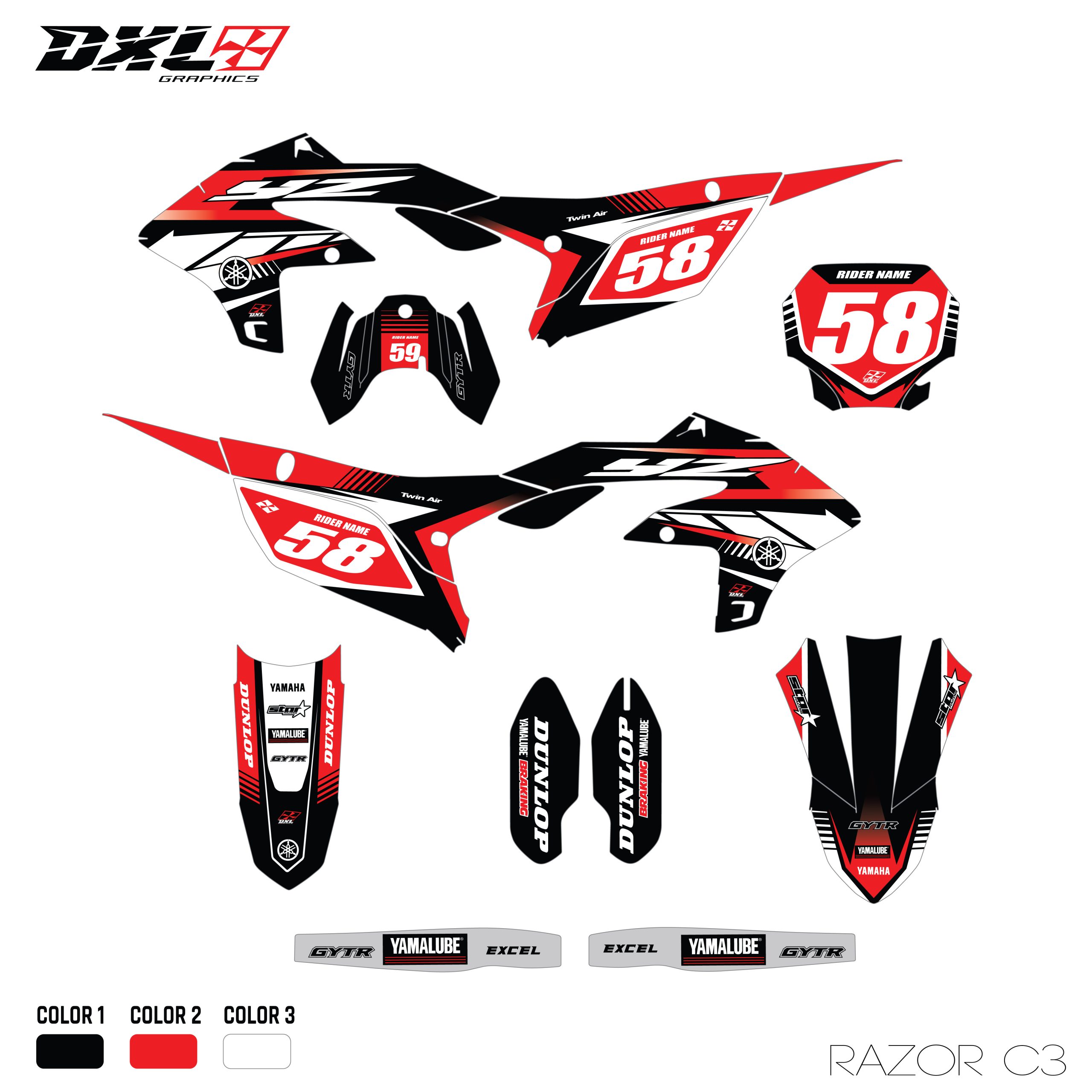 YAMAHA YZF 250 450 FULL GRAPHICS KIT
