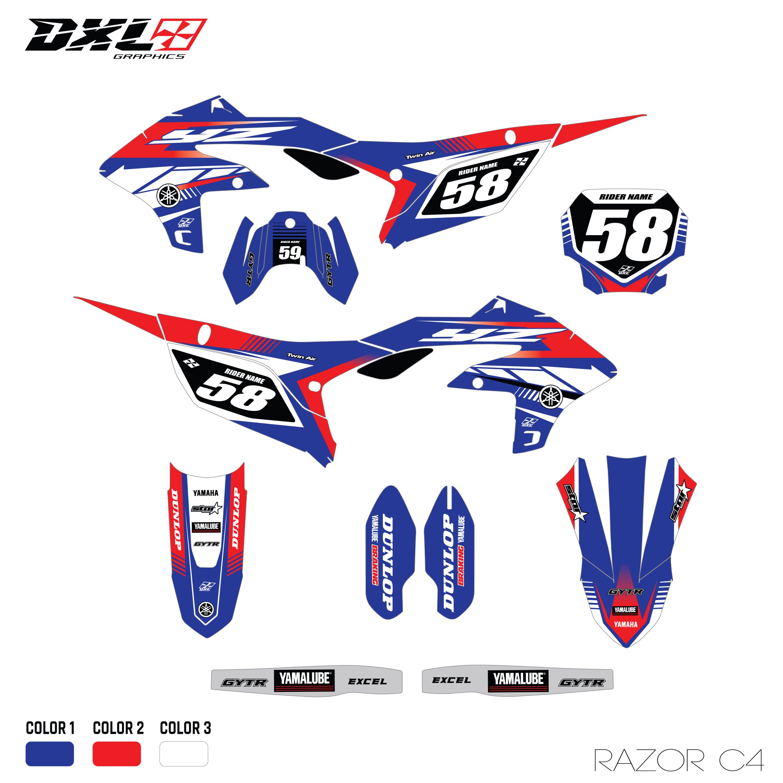 YAMAHA YZF 250 450 FULL GRAPHICS KIT