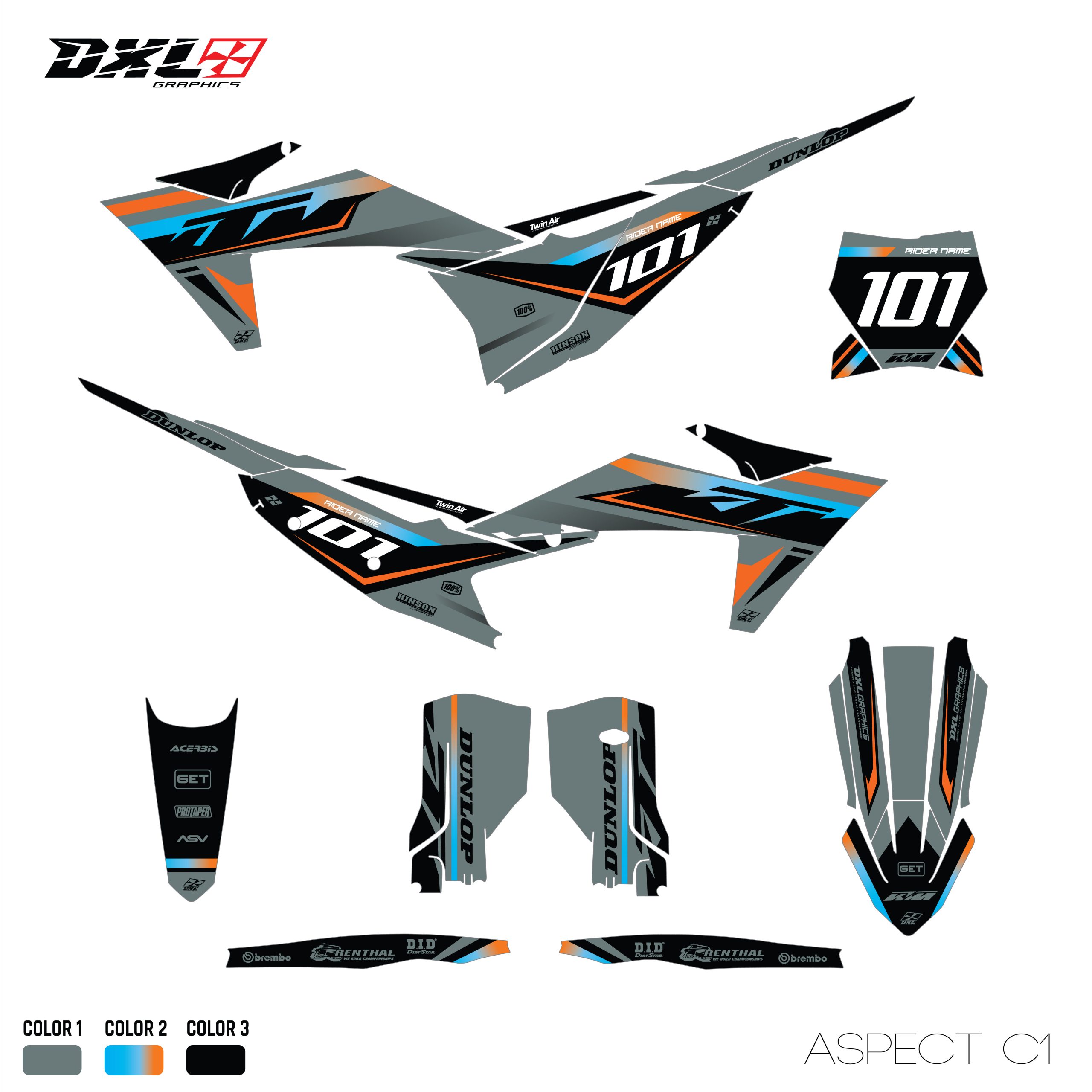 KTM SX-SXF EXC-EXC-F FULL GRAPHICS KIT