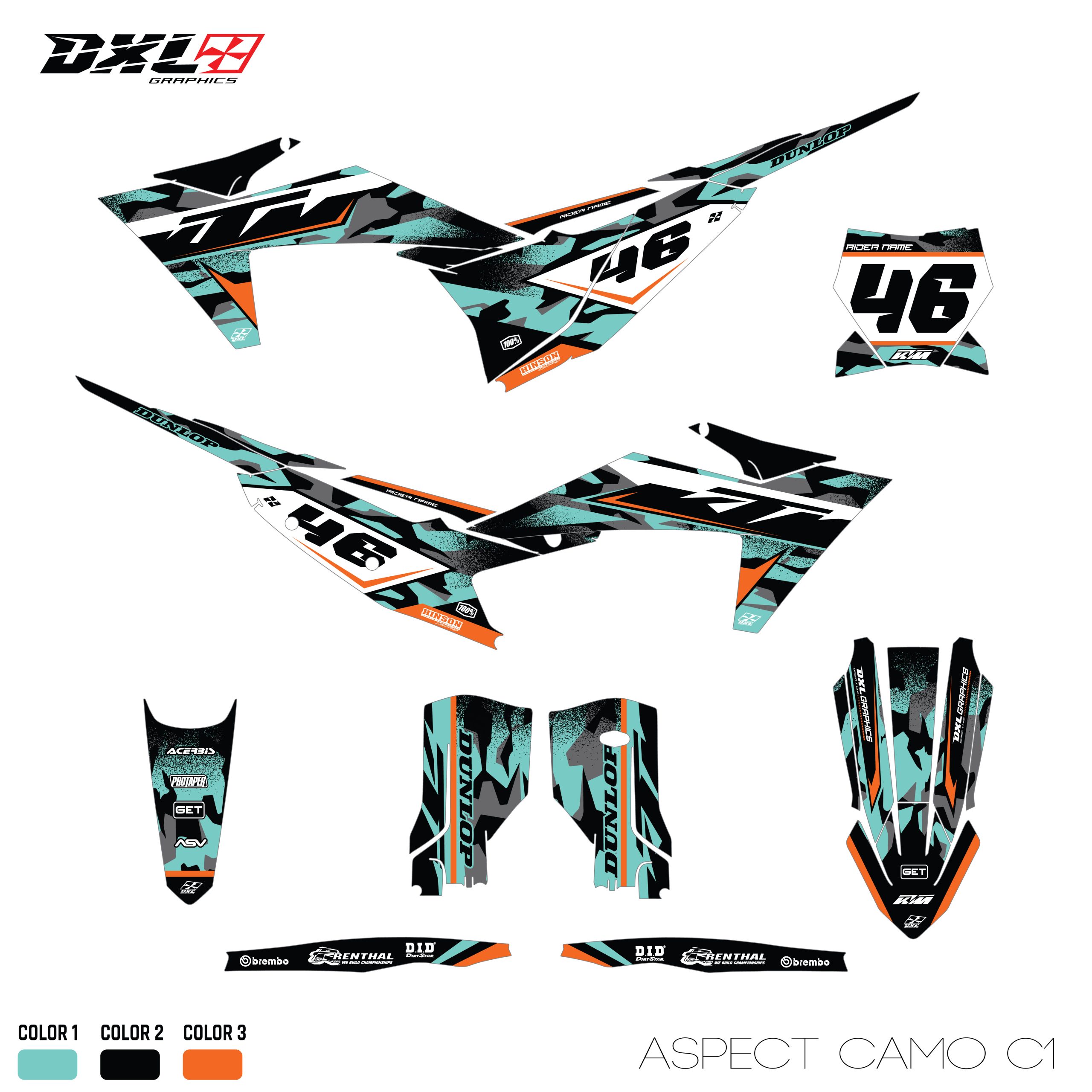 KTM SX-SXF EXC-EXC-F FULL GRAPHICS KIT