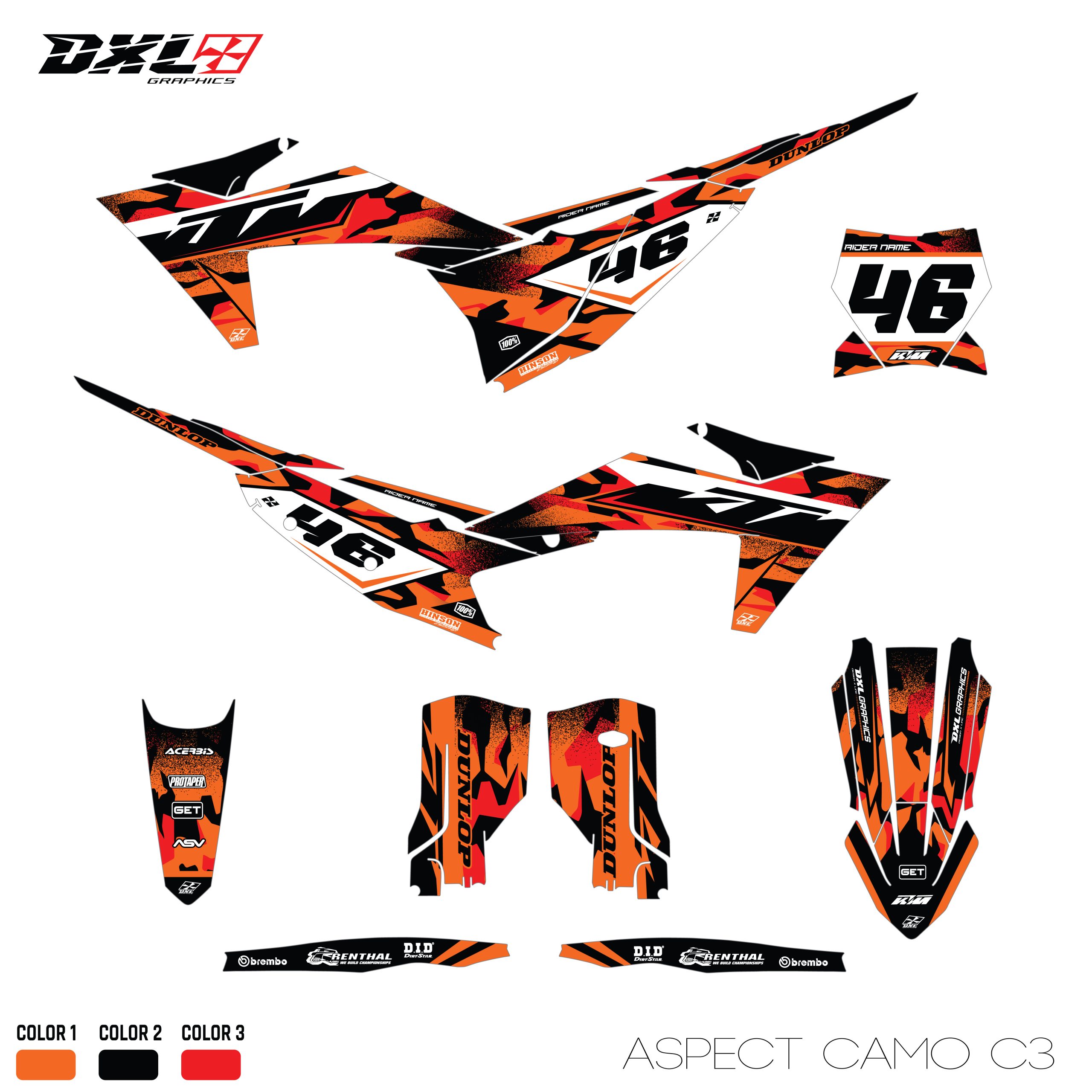 KTM SX-SXF EXC-EXC-F FULL GRAPHICS KIT