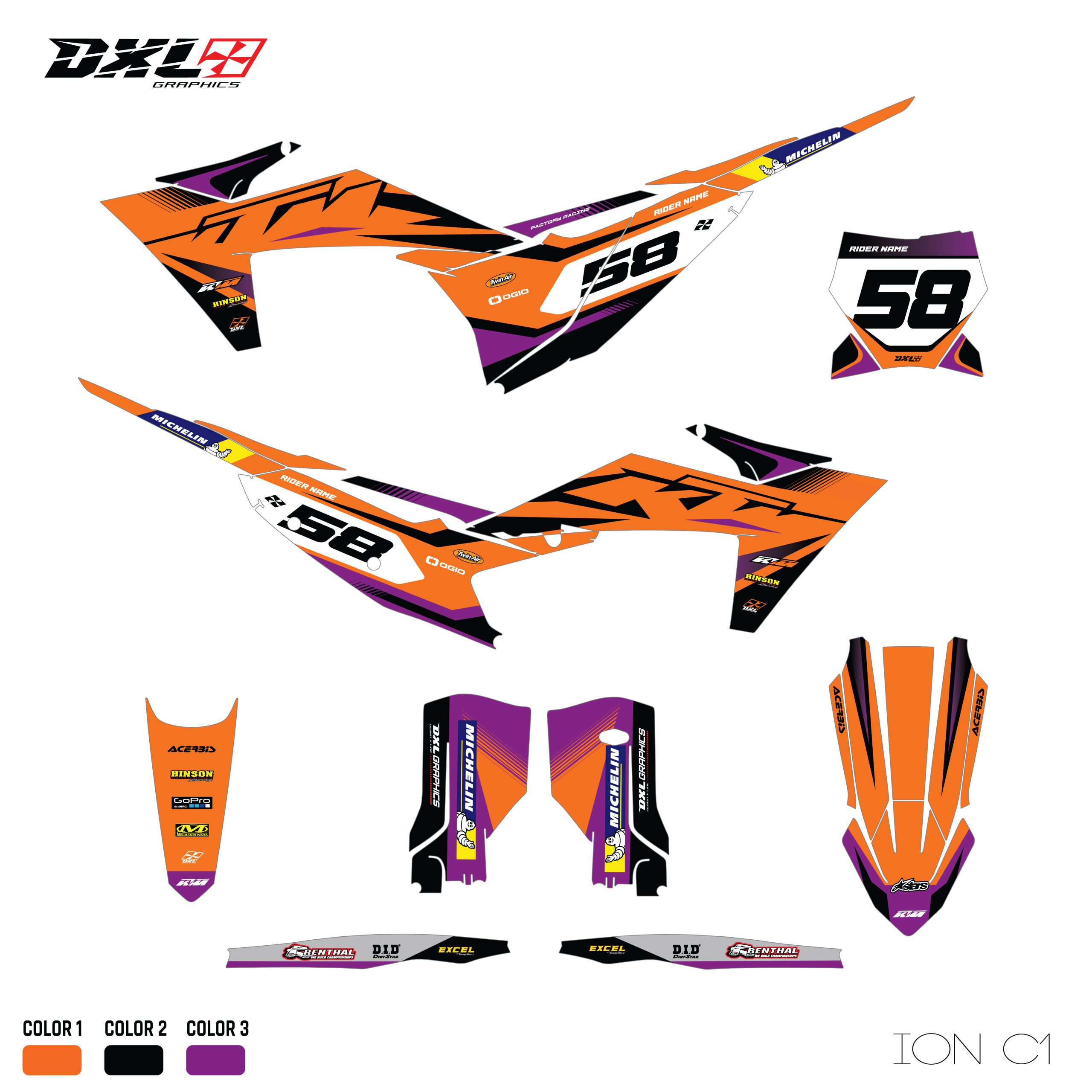 KTM SX-SXF EXC-EXC-F FULL GRAPHICS KIT