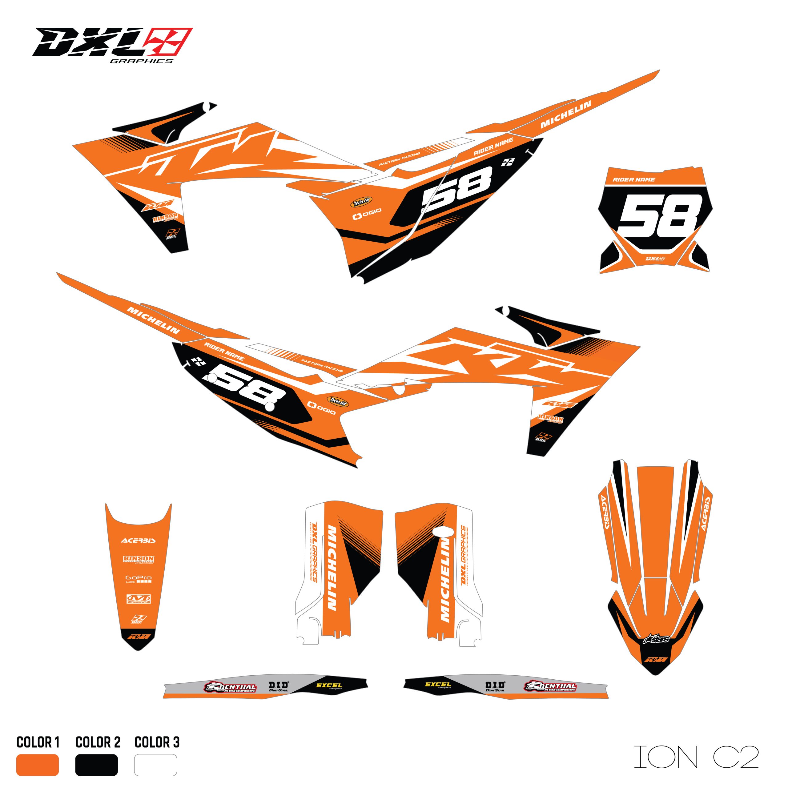 KTM SX-SXF EXC-EXC-F FULL GRAPHICS KIT