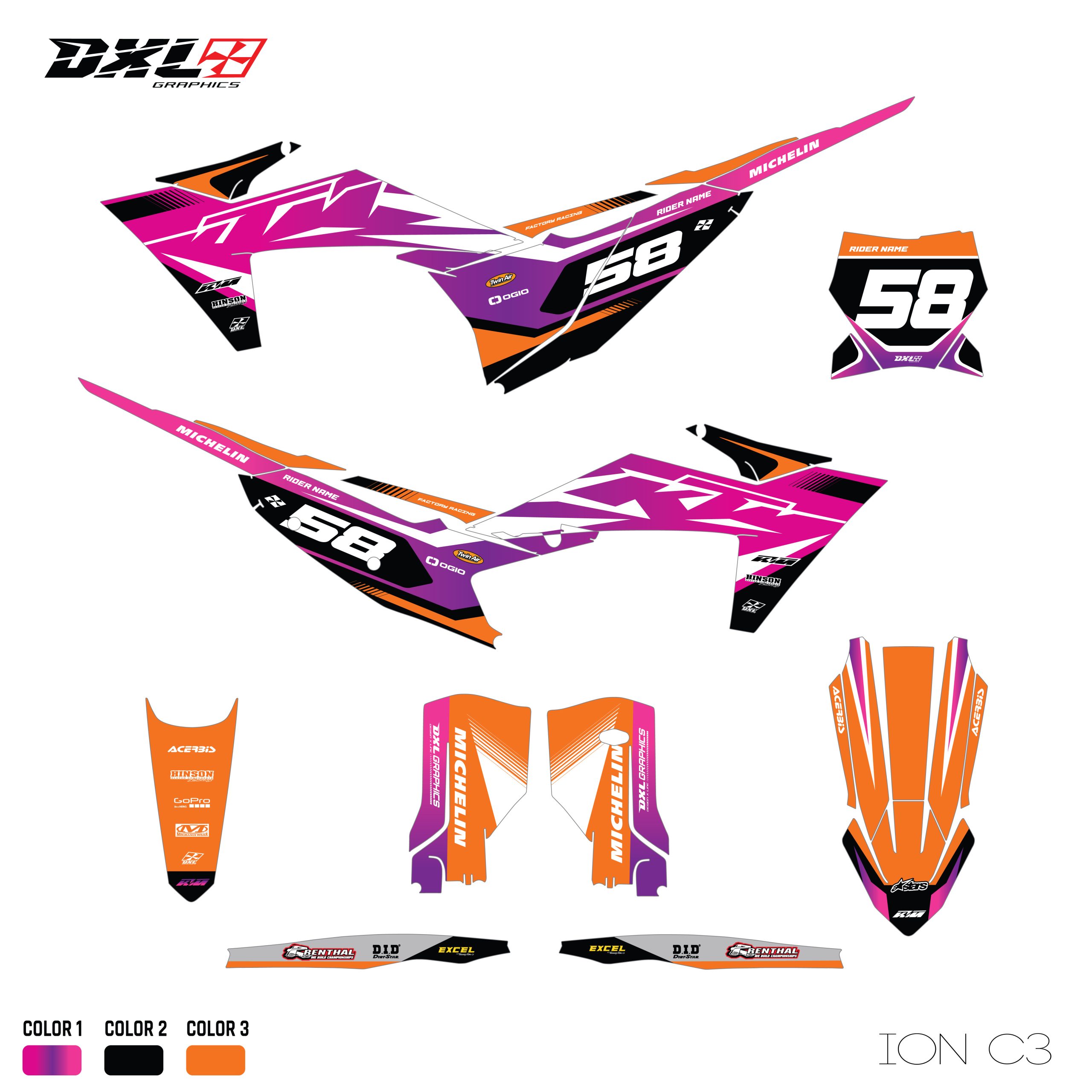 KTM SX-SXF EXC-EXC-F FULL GRAPHICS KIT