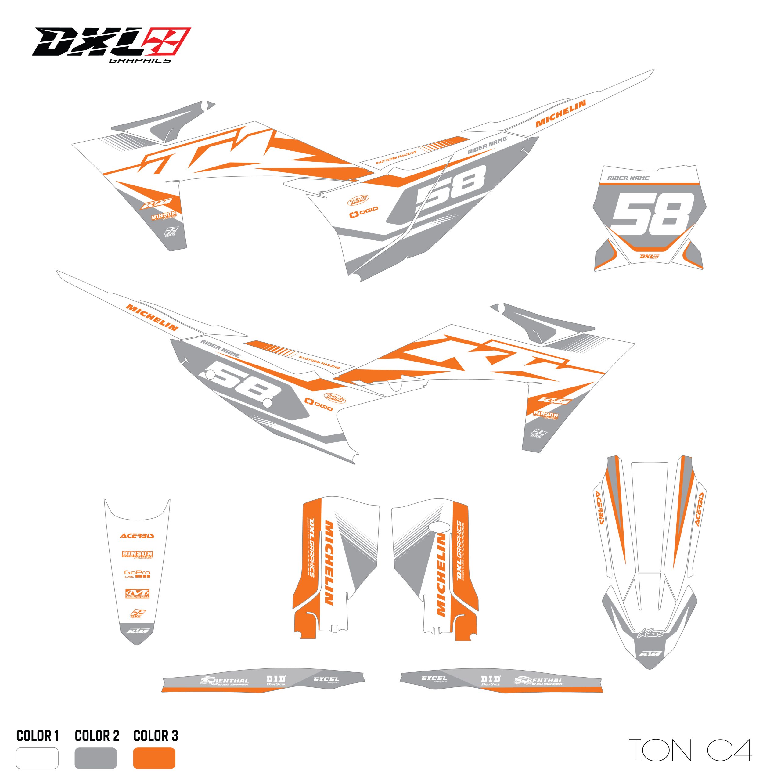 KTM SX-SXF EXC-EXC-F FULL GRAPHICS KIT