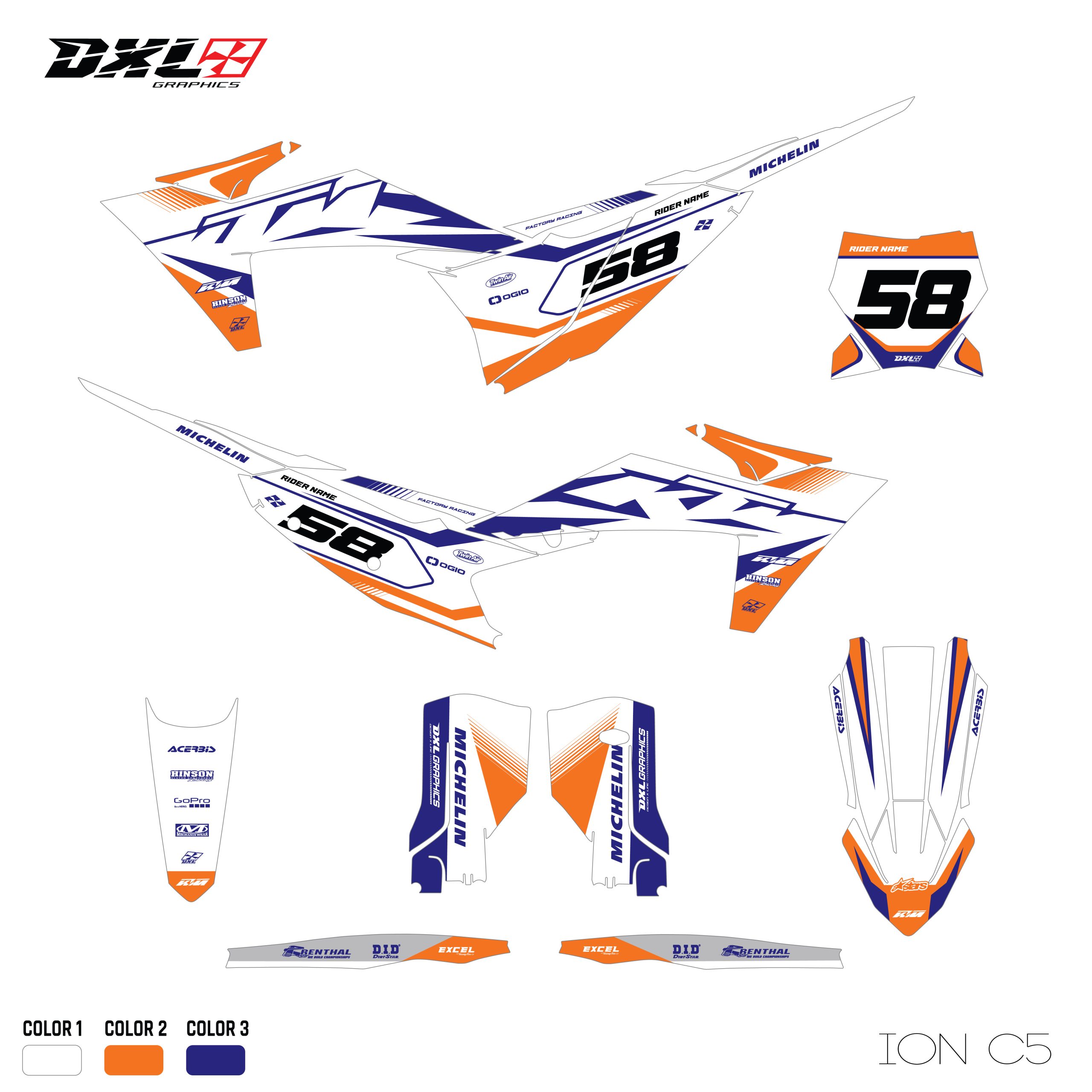 KTM SX-SXF EXC-EXC-F FULL GRAPHICS KIT