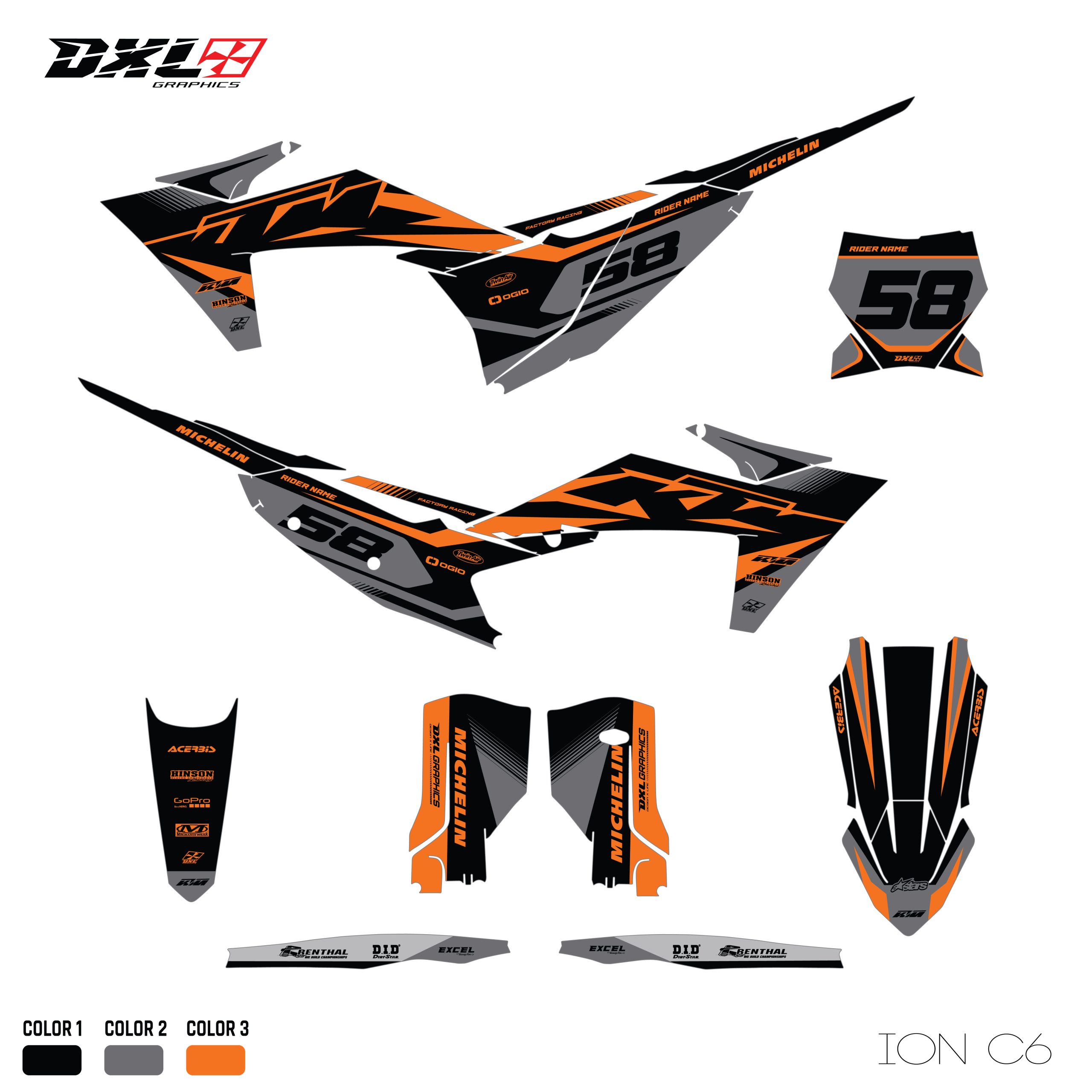 KTM SX-SXF EXC-EXC-F FULL GRAPHICS KIT