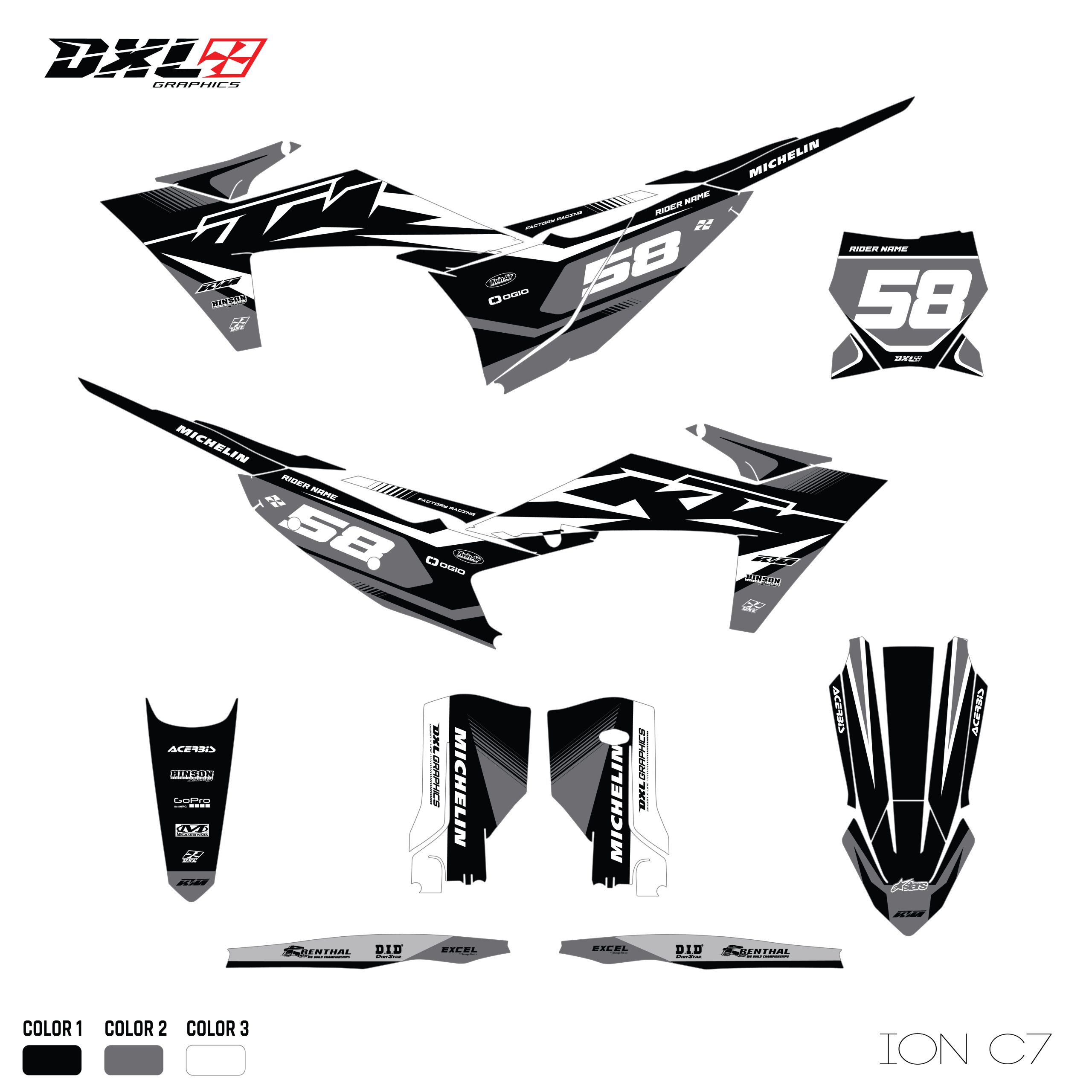 KTM SX-SXF EXC-EXC-F FULL GRAPHICS KIT