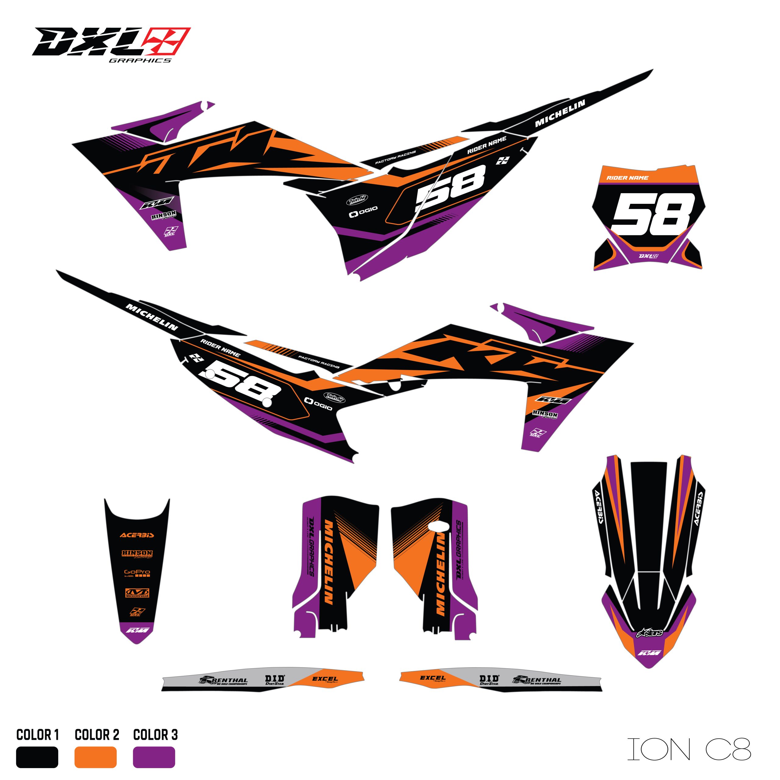 KTM SX-SXF EXC-EXC-F FULL GRAPHICS KIT