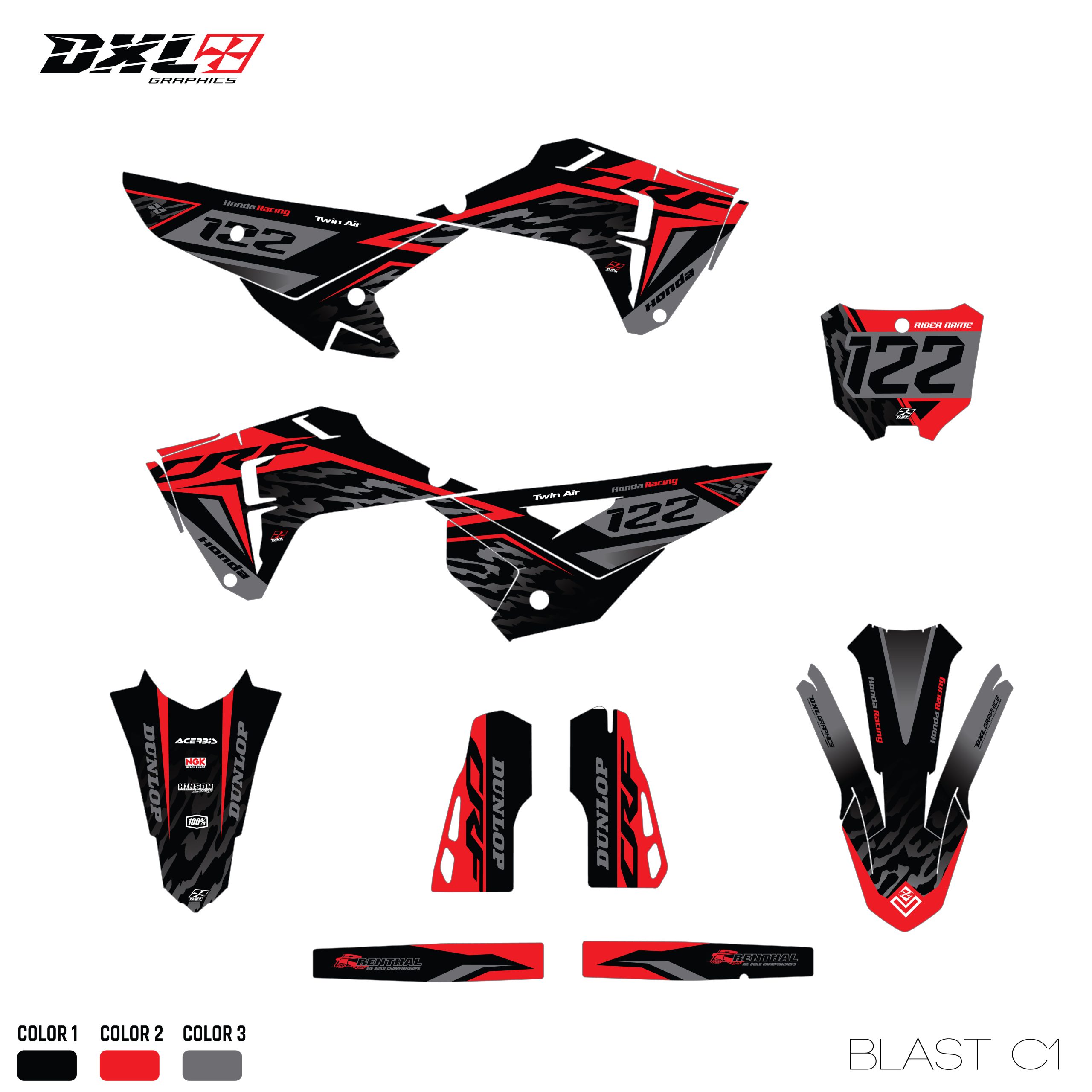 HONDA CRF 250-CRF 450 FULL GRAPHICS KIT