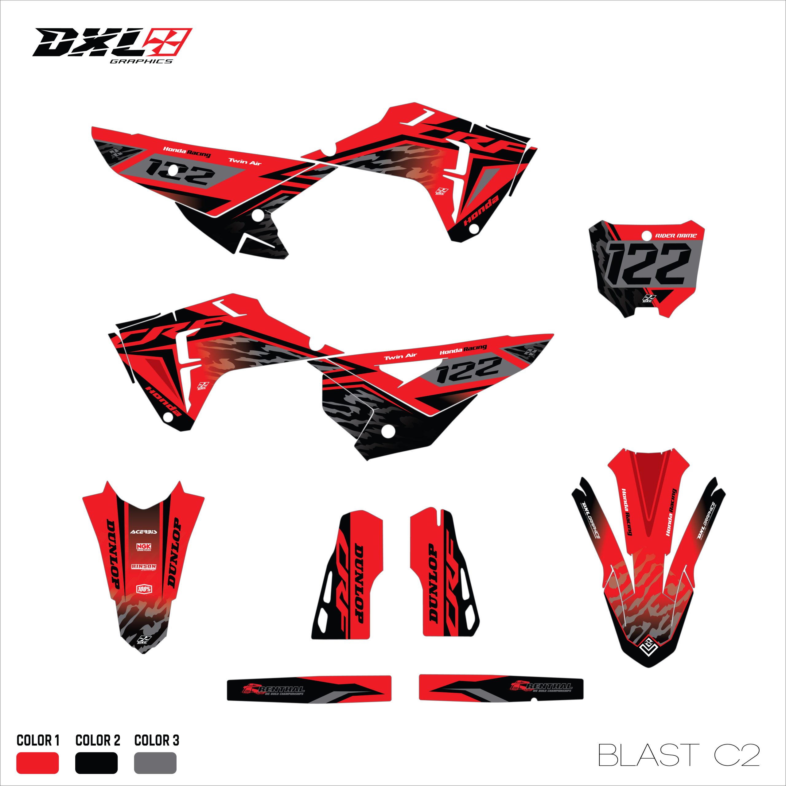 HONDA CRF 250-CRF 450 FULL GRAPHICS KIT