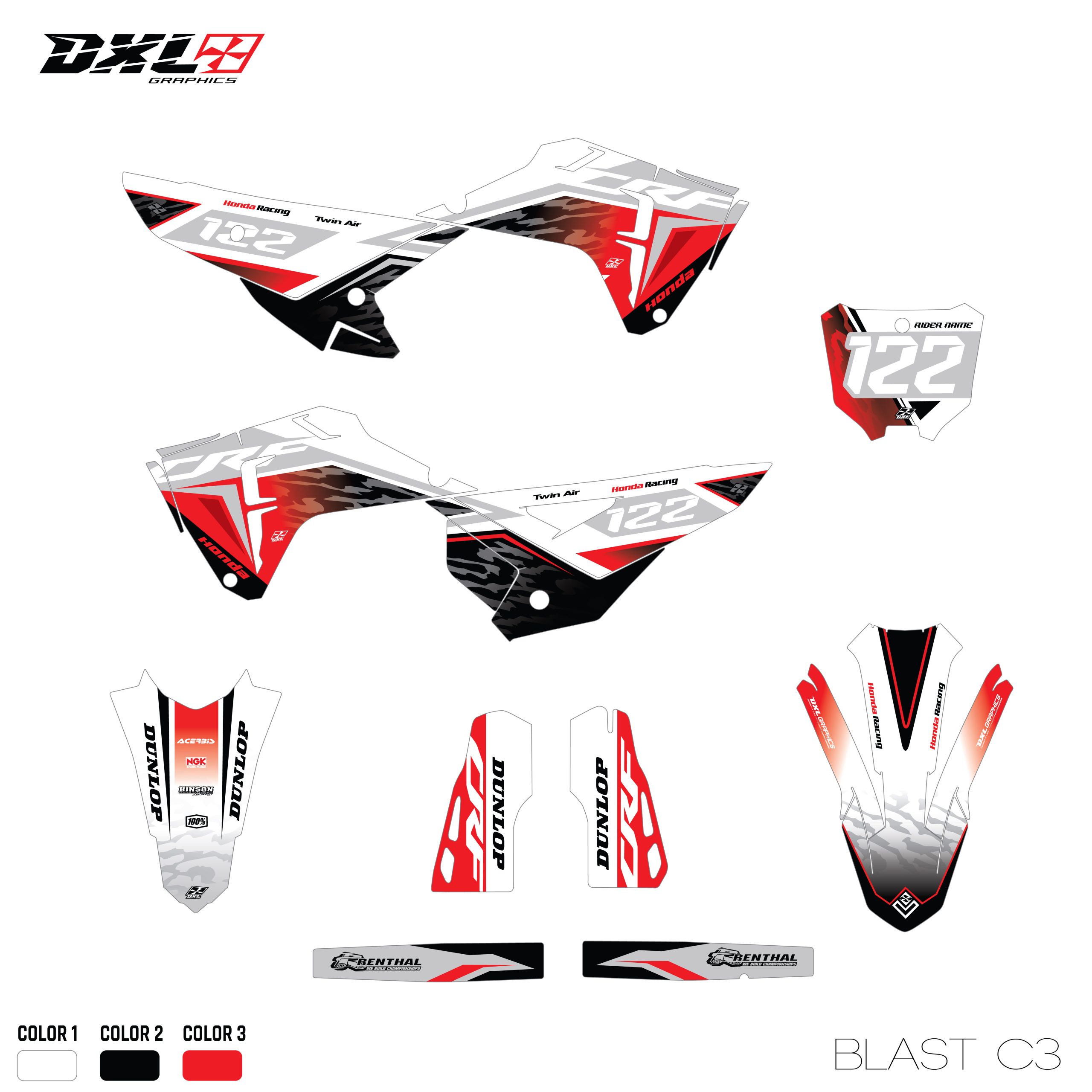 HONDA CRF 250-CRF 450 FULL GRAPHICS KIT