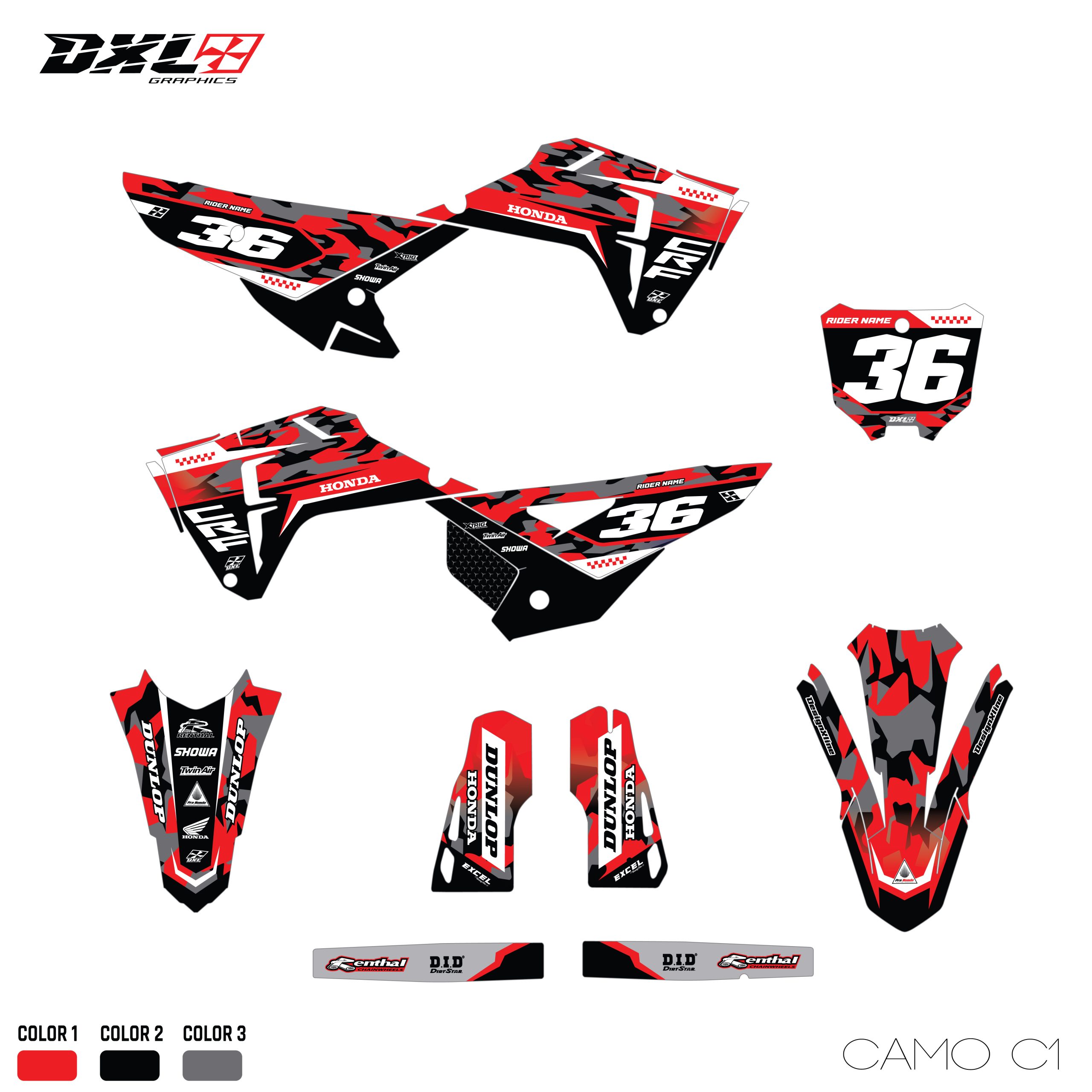 HONDA CRF 250-CRF 450 FULL GRAPHICS KIT