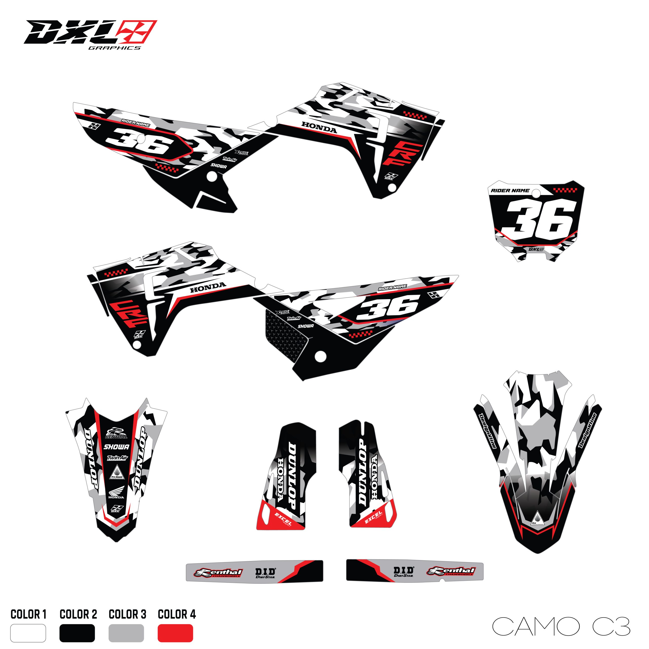 HONDA CRF 250-CRF 450 FULL GRAPHICS KIT