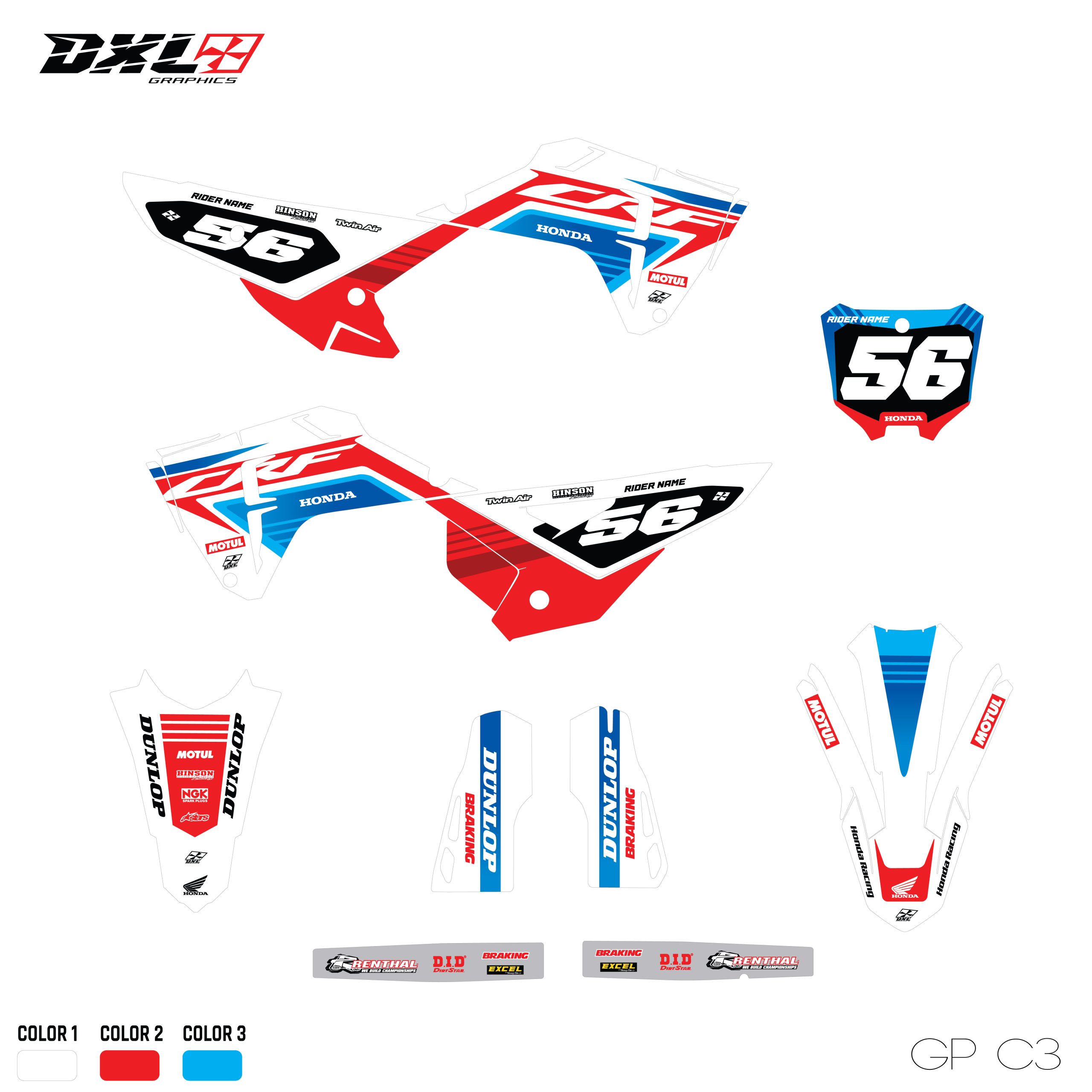 HONDA CRF 250-CRF 450 FULL GRAPHICS KIT