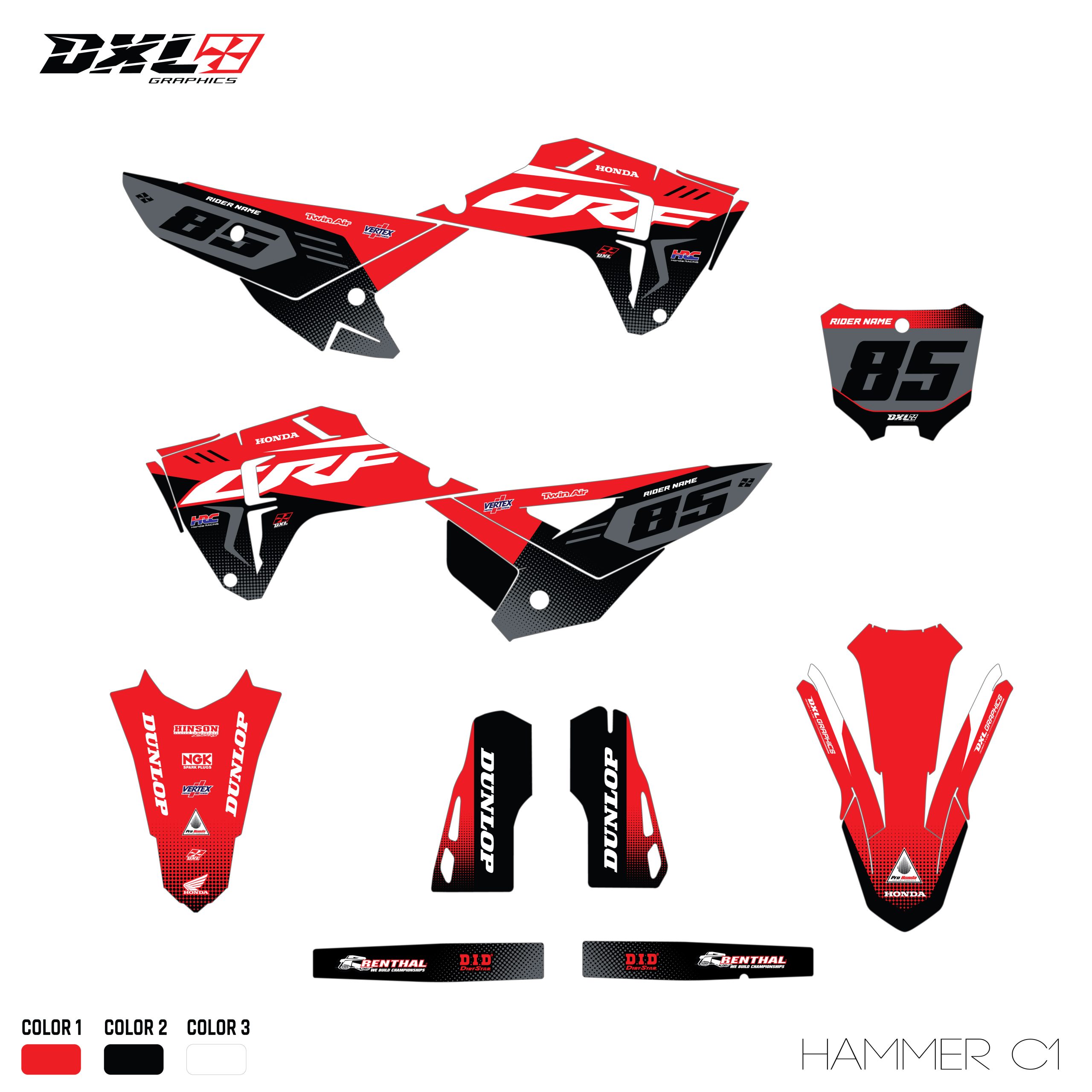 HONDA CRF 250-CRF 450 FULL GRAPHICS KIT