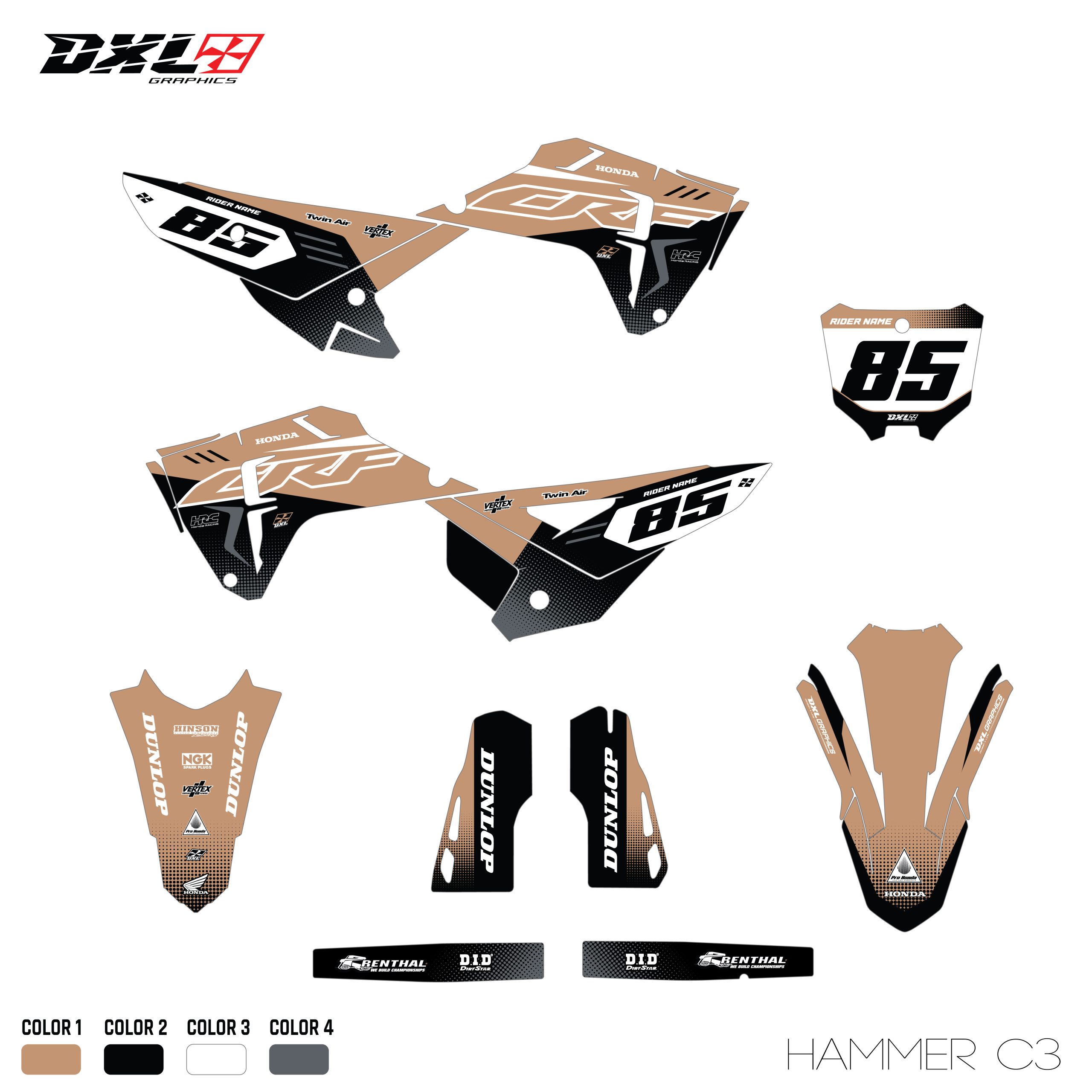 HONDA CRF 250-CRF 450 FULL GRAPHICS KIT