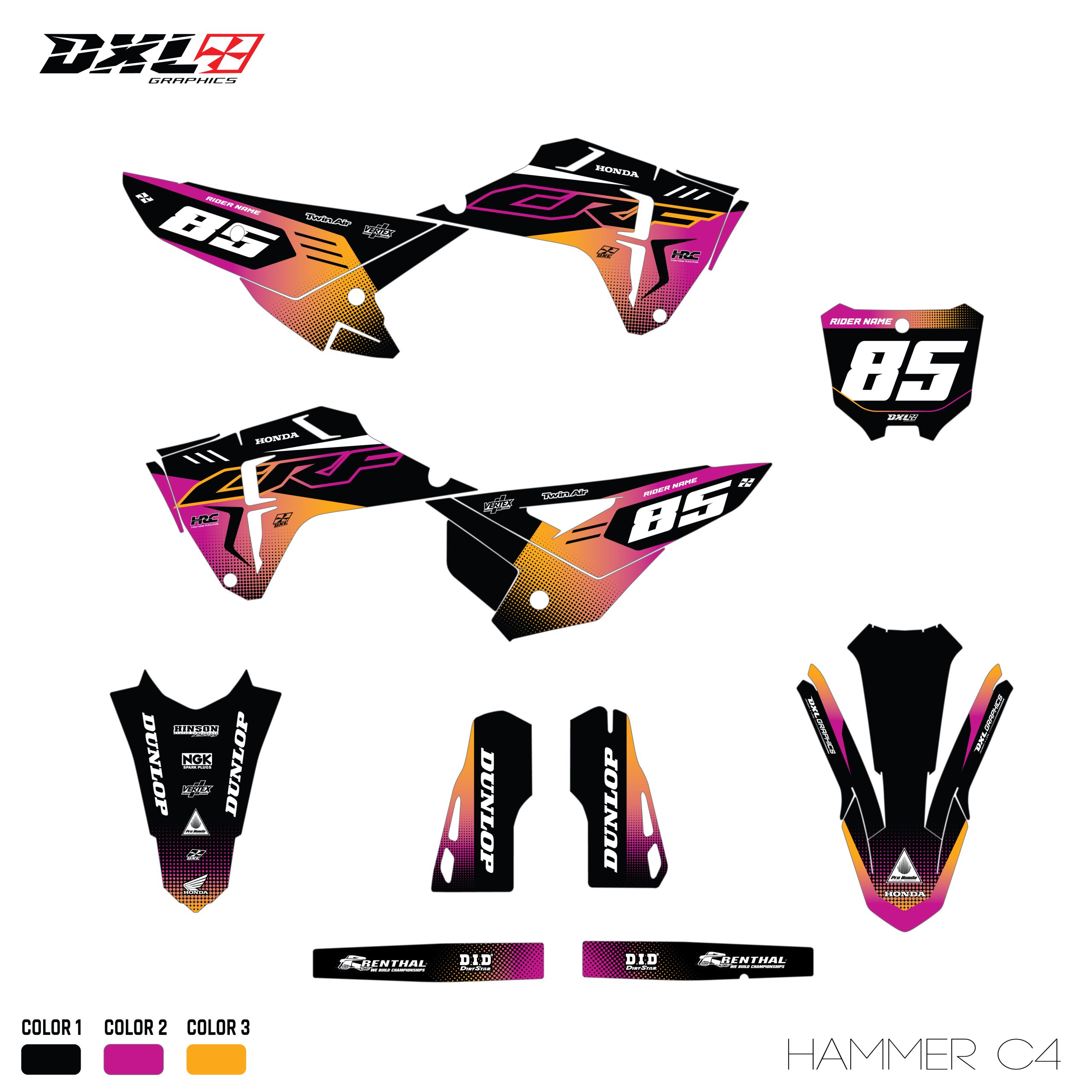 HONDA CRF 250-CRF 450 FULL GRAPHICS KIT