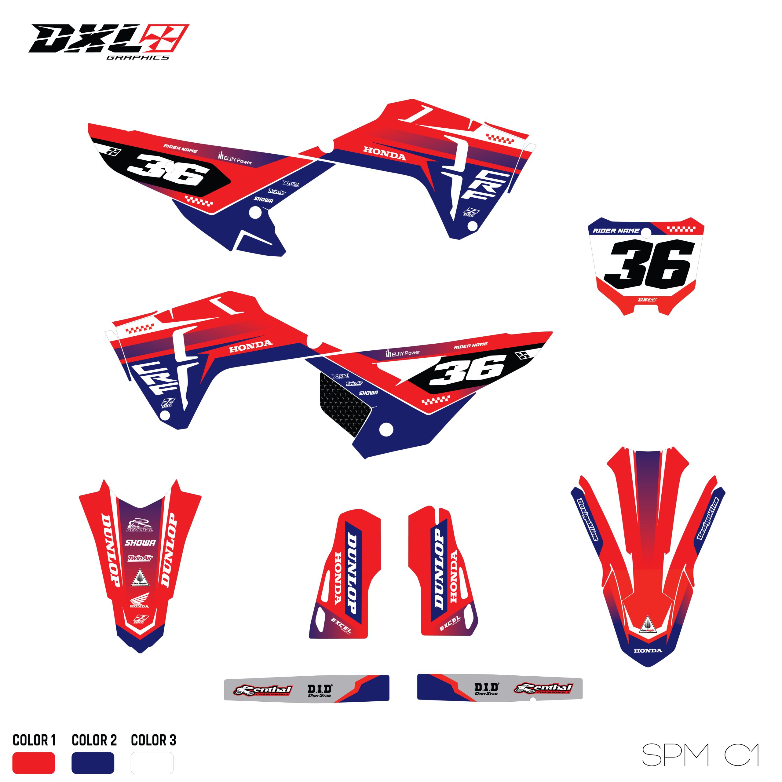 HONDA CRF 250-CRF 450 FULL GRAPHICS KIT