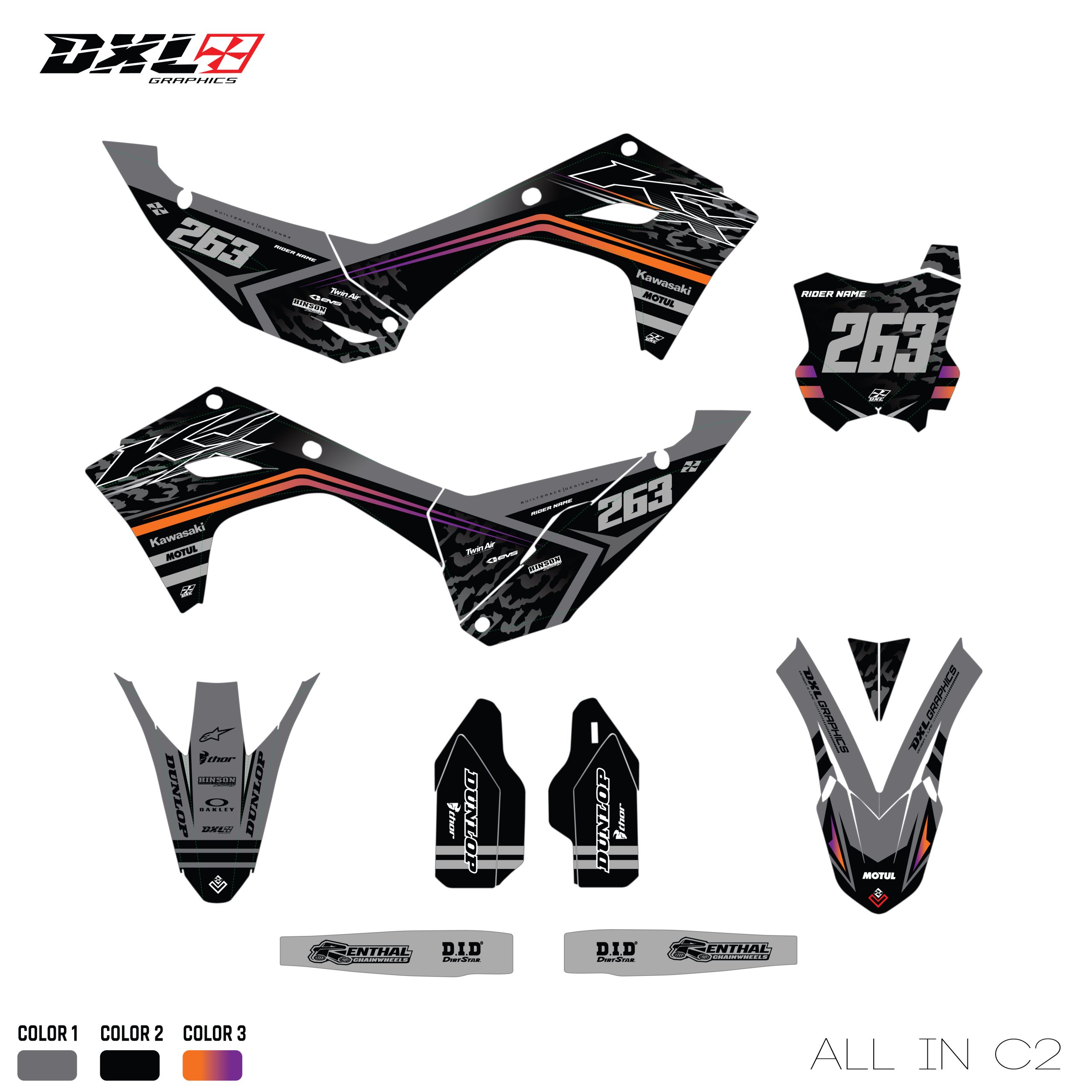 KAWASAKI KXF 250-KXF 450 FULL GRAPHICS KIT