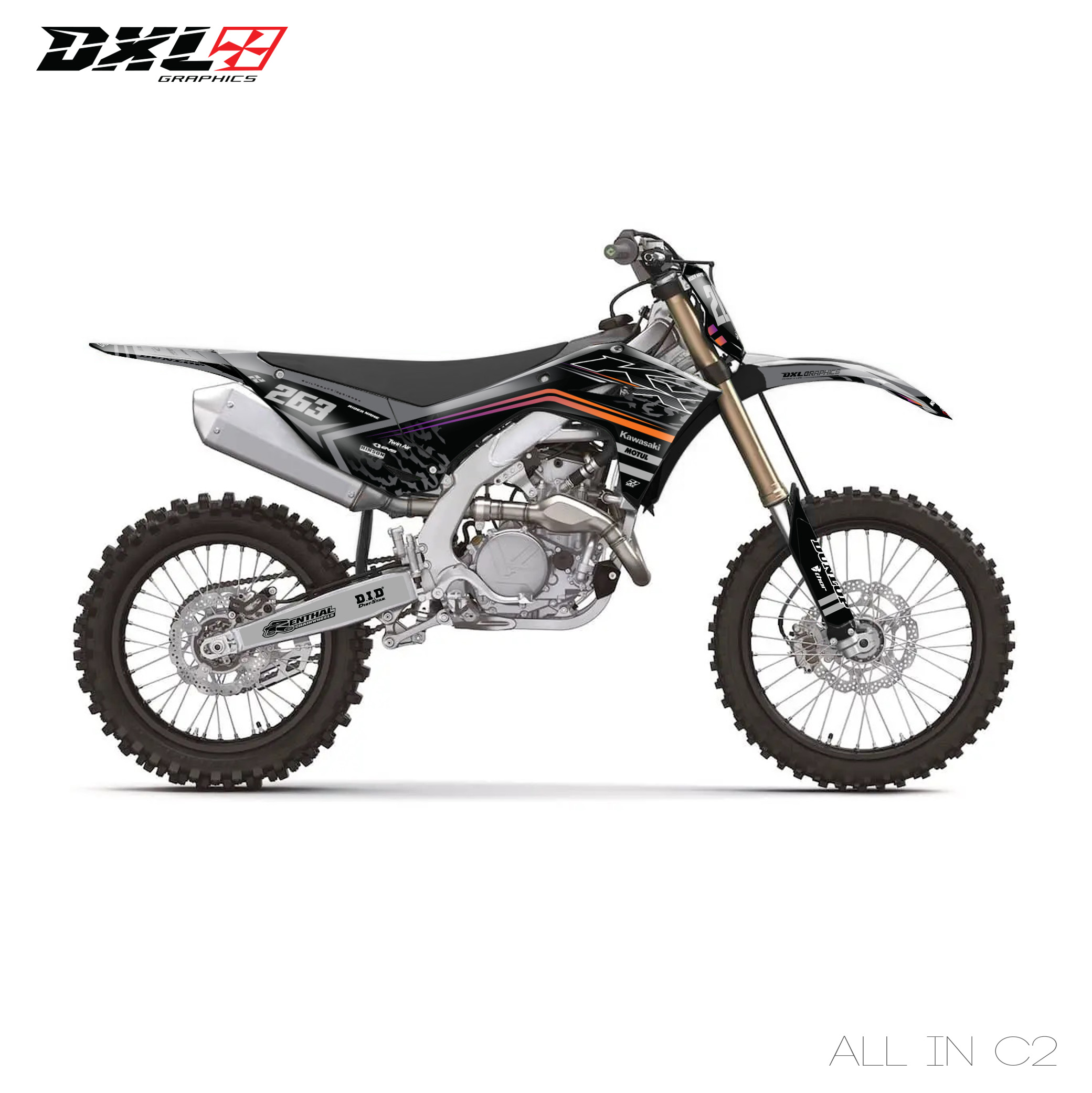 KAWASAKI KXF 250-KXF 450 FULL GRAPHICS KIT