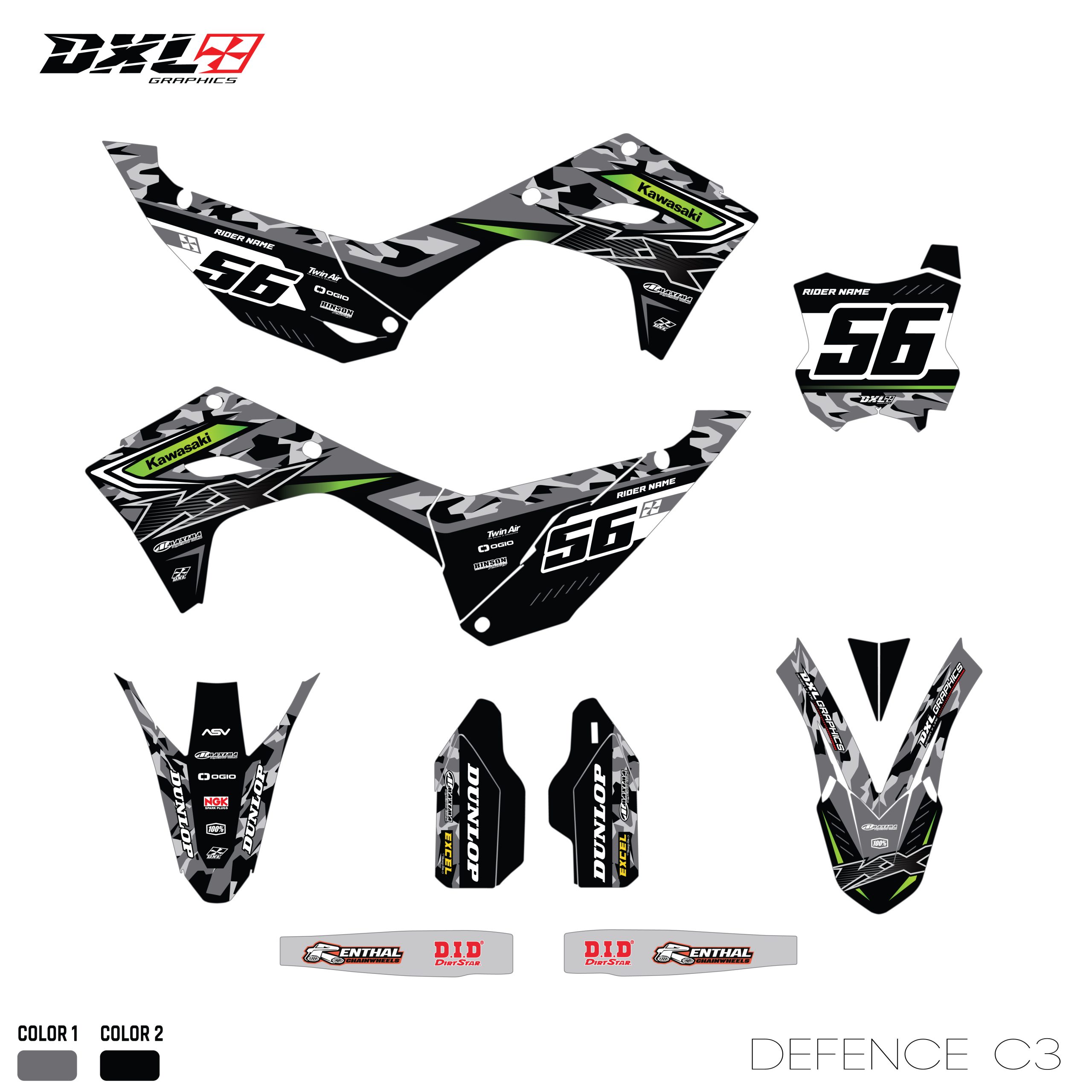 KAWASAKI KXF 250-KXF 450 FULL GRAPHICS KIT