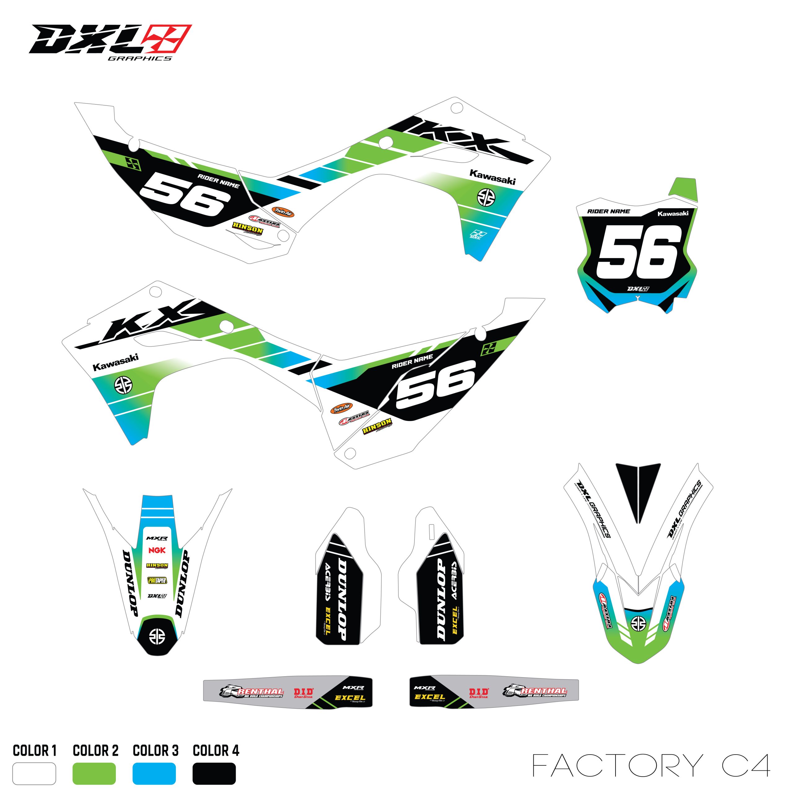 KAWASAKI KXF 250-KXF 450 FULL GRAPHICS KIT